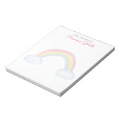 Regenbogen und Wolken in Aquarellfarben vom Schrei Notizblock (Rotiert)