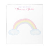 Regenbogen und Wolken in Aquarellfarben vom Schrei Notizblock (Vorderseite)