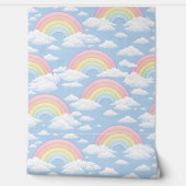 Regenbogen- und Wolken-Kinderzimmer Tapete (Abrollen)