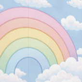 Regenbogen- und Wolken-Kinderzimmer Tapete (Naht)