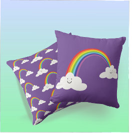 Regenbogen und Wolken Kissen