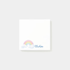 Regenbogen und Wolken mit deinem Namen Post-it Klebezettel
