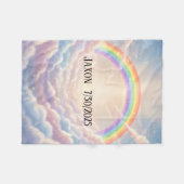 Regenbogen und Wolken - Personalisierte farbenfroh Fleecedecke (Vorderseite (Horizontal))