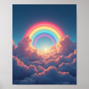 Regenbogen und Wolken Poster