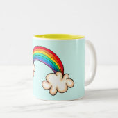 Regenbogen und Wolken-Tasse Zweifarbige Tasse (VorderseiteRechts)