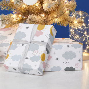 Regenbogen und Wolken und Sonne Geschenkpapier
