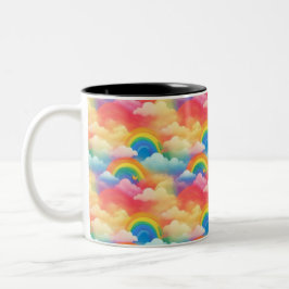 Regenbögen und Wolken Zweifarbige Tasse