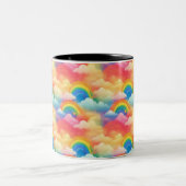 Regenbögen und Wolken Zweifarbige Tasse (Mittel)