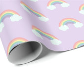 Regenbogen- und Wolkenmuster Geschenkpapier (Rolleneckpunkt)