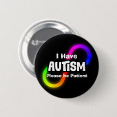 Regenbogen-Unendlichkeit-Knoten Autismus-Bewusstse Button (Vorne & Hinten)