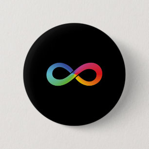 Regenbogen-Unendlichkeitssymbol Autismus-Bewusstse Button
