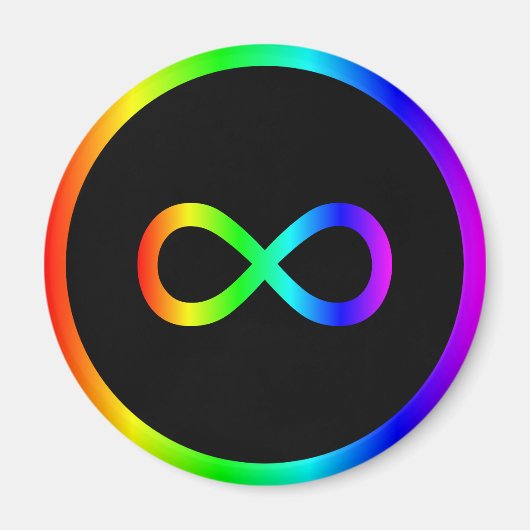 Regenbogen-Unendlichkeitssymbol Magnet (Vorne)