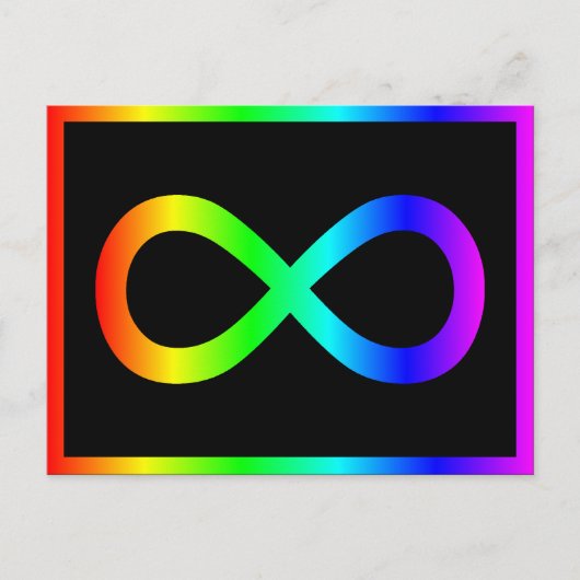 Regenbogen-Unendlichkeitssymbol Postkarte (Vorderseite)