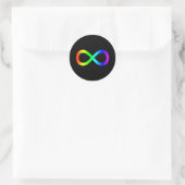 Regenbogen-Unendlichkeitssymbol Runder Aufkleber (Tasche)