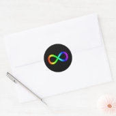 Regenbogen-Unendlichkeitssymbol Runder Aufkleber (Umschlag)
