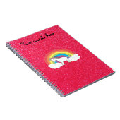 Regenbogen Unicorn-Rosa-Glitter Notizblock (Rechte Seite)