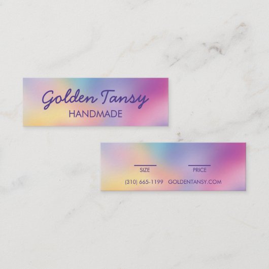 Regenbogen-Unschärfe-Kleidung-Schmuck-Preis-Größe- Mini Visitenkarte (Vorne/Hinten)