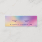 Regenbogen-Unschärfe-Kleidung-Schmuck-Preis-Größe- Mini Visitenkarte (Rückseite)