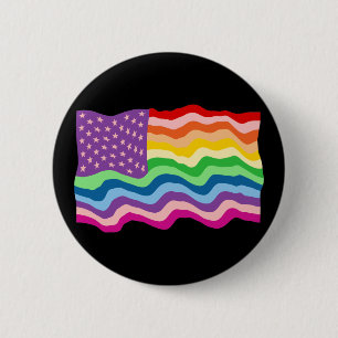 Regenbogen-US-Flagge Button