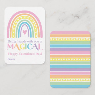 Regenbogen Valentine, Custom Classroom Valentine Mitteilungskarte