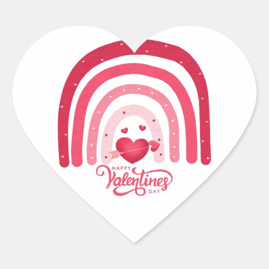 Regenbogen Valentinstag Herz-Aufkleber (Vorderseite)