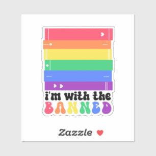 Regenbogen Verbotsbücher Aufkleber