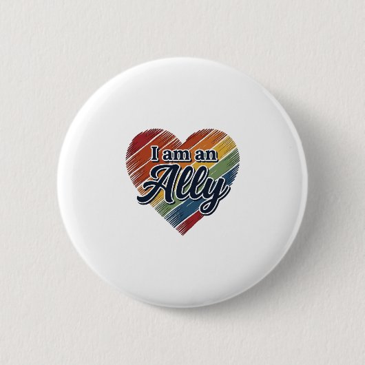 Regenbogen-Verbündeter-Herz-Vektor-Shirt-Design_1 Button (Vorderseite)