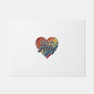 Regenbogen-Verbündeter-Herz-Vektor-Shirt-Design_1 Fußmatte