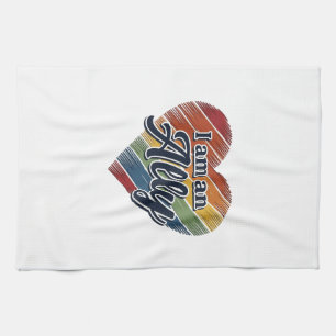 Regenbogen-Verbündeter Herz-Vektor-Shirt-Design_1 Geschirrtuch