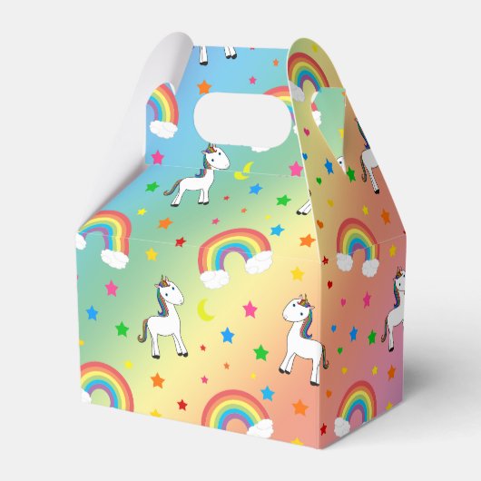 Regenbogen vereint Herz-Sternenmuster Geschenkschachtel (Vorderseite)