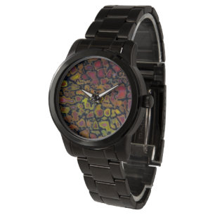Regenbogen versteinertes Dinosaurierskelett Armbanduhr