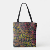 Regenbogen versteinertes Dinosaurierskelett Tasche (Rückseite)