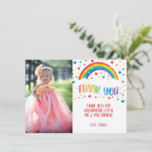 Regenbogen Vielen Dank Foto-Karte Einladung (Stehend Vorderseite)