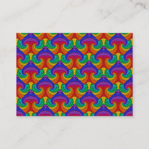 Regenbogen Vintage Psychedelischer Fraktal Kaleido Visitenkarte