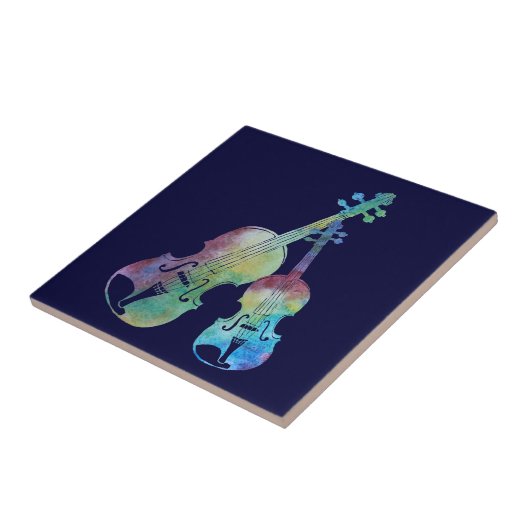 Regenbogen-Violine und Viola Fliese (Seite)