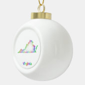 Regenbogen-Virginia-Karte Keramik Kugel-Ornament (Rechts)