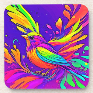 Regenbogen-Vogel im Cartoon-Land Getränkeuntersetzer
