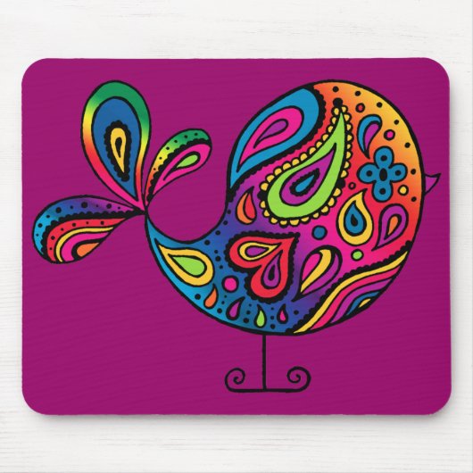Regenbogen-Vogel Mousepad (Vorne)