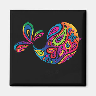 Regenbogen-Vogel-Schwarz-Magnet Magnet
