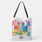 Regenbogen-Volks kunst-Stolz-Garten Tasche (Rückseite)
