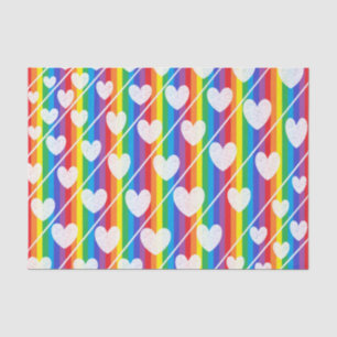 Regenbogen voll des Herz-Seidenpapiers Seidenpapier