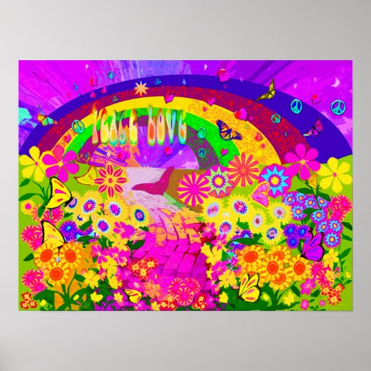 Regenbogen von Blume Poster (Vorne)