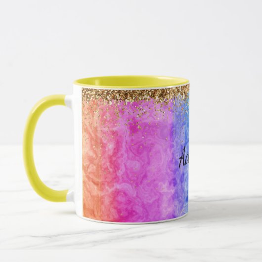 Regenbogen von Farben Vorlage, anpassbar Tasse (Links)