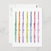 Regenbogen von Flöten Postkarte (Vorne/Hinten)