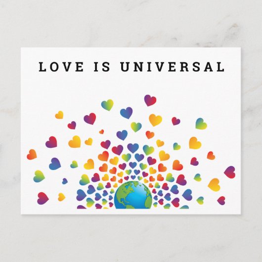 Regenbogen von Herzdesign Feiertagspostkarte (Vorderseite)