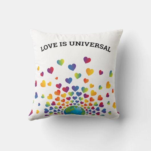 Regenbogen von Herzdesign Kissen (Rückseite)