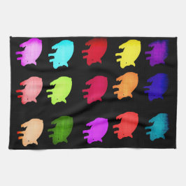 Regenbogen von Piggies Handtuch