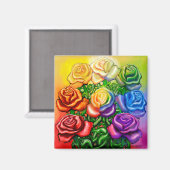 Regenbogen von Rose Magnet (Vorderseite/Rückseite)