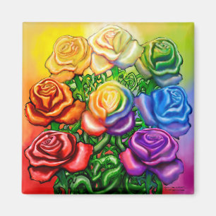 Regenbogen von Rose Magnet