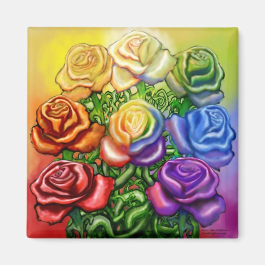Regenbogen von Rose Magnet (Vorne)